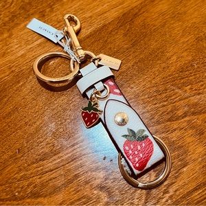 Coach Strawberry Trigger Snap Charm for Keys 🍓